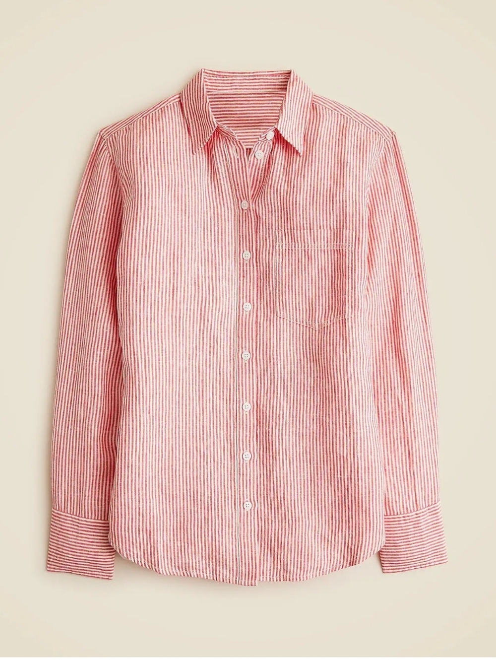 Garçon classic shirt in striped linen Electric Red Size 4